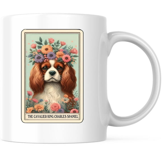 The Cavalier King Charles Spaniel Mug- Cavalier King Charles Dog Breed - 11 Ounce Coffee Mug - Printed On Both Sides - Microwave & Dishwasher Safe - White Handle & Interior - BMCM00740