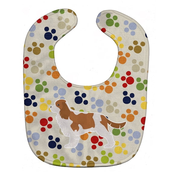 Cavalier King Charles Spaniel Pawprints Baby Bib