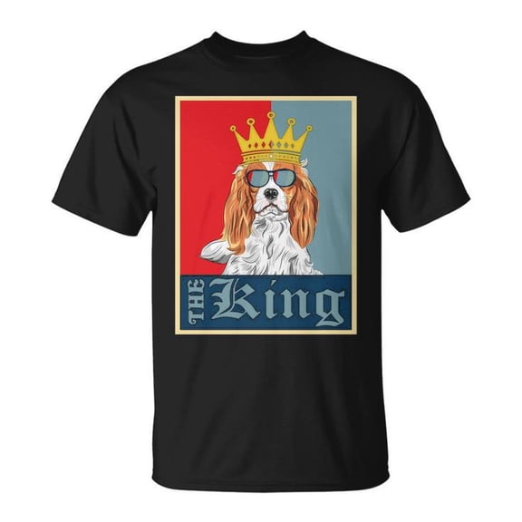 Cavalier King Charles Spaniel Puppy Cute Love Graphic Tee Unisex Adult Cotton Dog Lover T-Shirt for Pet Owners or Casual Wear, Size S, Color Black