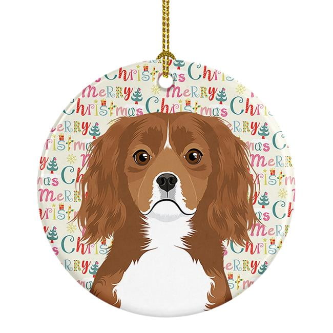 Cavalier King Charles Spaniel Christmas Porcelain Ornament
