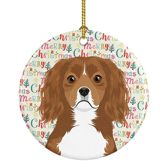 Cavalier King Charles Spaniel Ruby Christmas Ceramic Ornament 2.8 in x 2.8 in