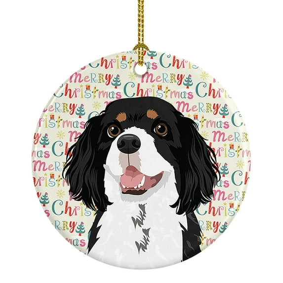 Cavalier King Charles Spaniel Tricolor #2 Christmas Ceramic Ornament 2.8 in x 2.8 in