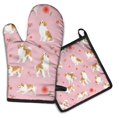 thumbnail image 1 of Cavalier King Charles Spaniels and Flowers Kitchen Oven Mitt and Pot Holder Sets 2 Pcs for Baking, Cooking and Grilling, Heat Resistant Up To 392 °F, 1 of 7
