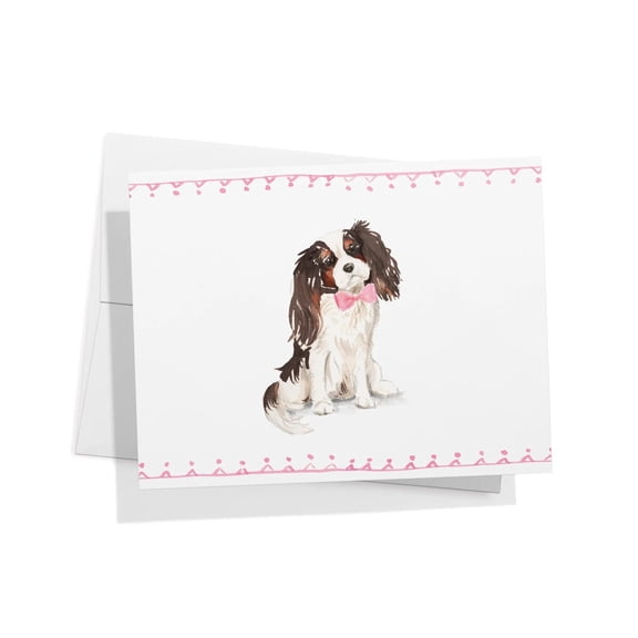 Twigs Paper Cavalier King Charles Spaniel Note Cards, 12 Blank Dog Cards