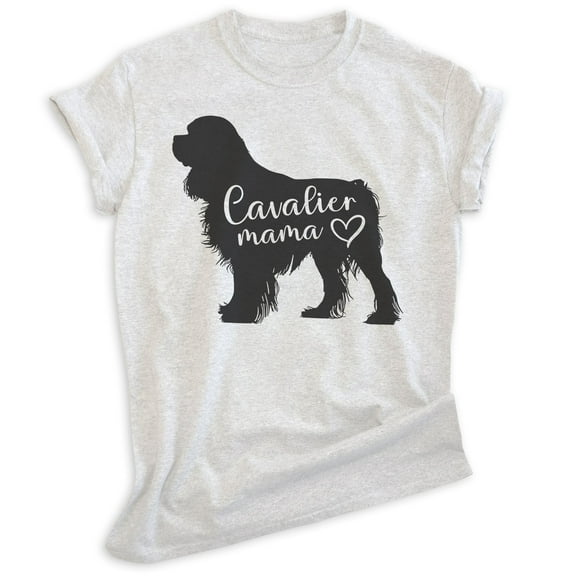 Cavalier Mama, Unisex Women's Shirt, Cavalier King Charles Spaniel, Cavalier Owner, Funny Dog Mama Gift, Heather Ash, Medium