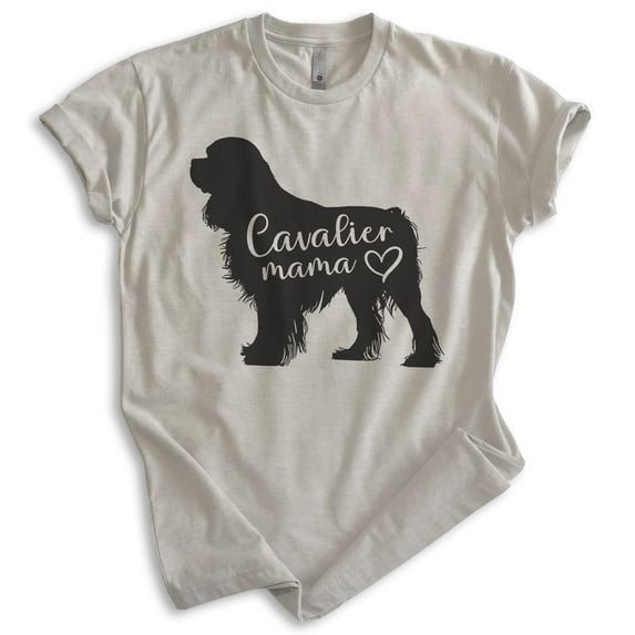 Cavalier Mama, Unisex Women's Shirt, Cavalier King Charles Spaniel, Cavalier Owner, Funny Dog Mama Gift, Light Silk Gray, X-Large