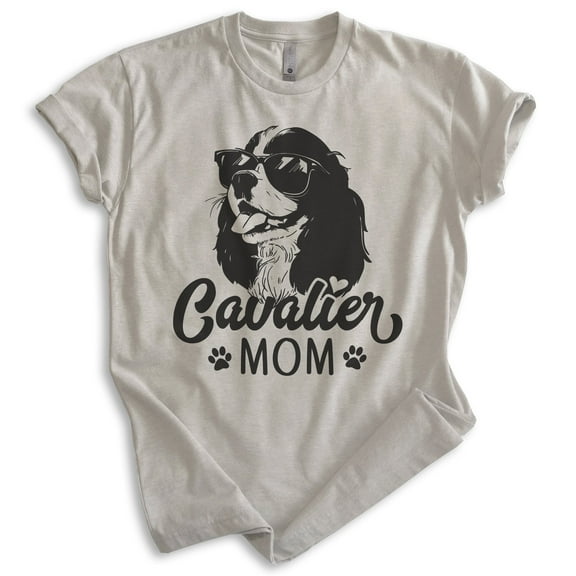 Cavalier Mom, Unisex Women's Shirt, Cavalier King Charles Spaniel, Cavalier Owner, Funny Dog Mom Gift, Light Silk Gray, Medium