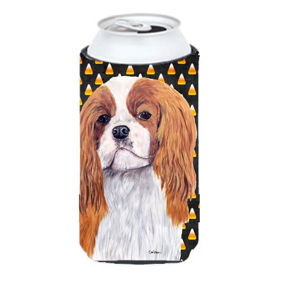 Cavalier Spaniel Blenheim Candy Corn Halloween Portrait Tall Boy Hugger - 22 To 24 oz.