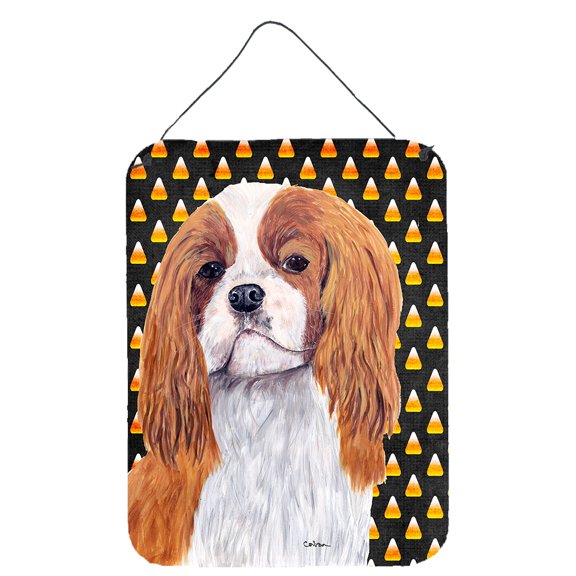 Cavalier Spaniel Blenheim Candy Corn Halloween Portrait Wall or Door Hanging Prints