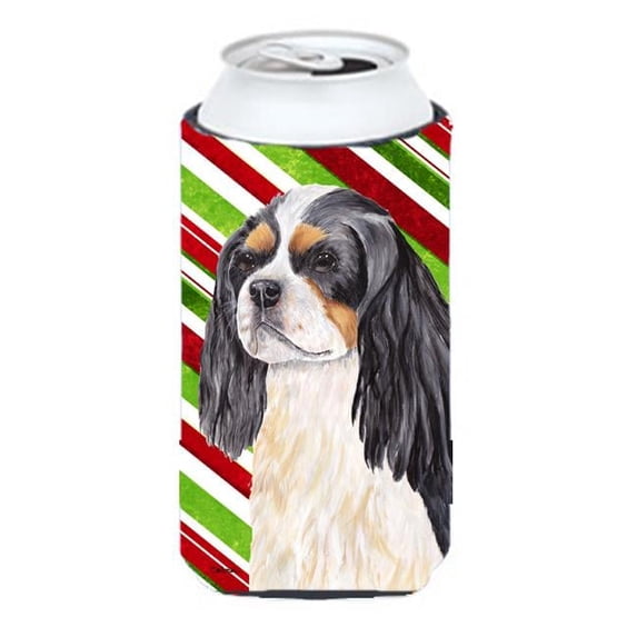 Cavalier Spaniel Candy Cane Holiday Christmas Tall Boy bottle sleeve Hugger - 22 To 24 oz.