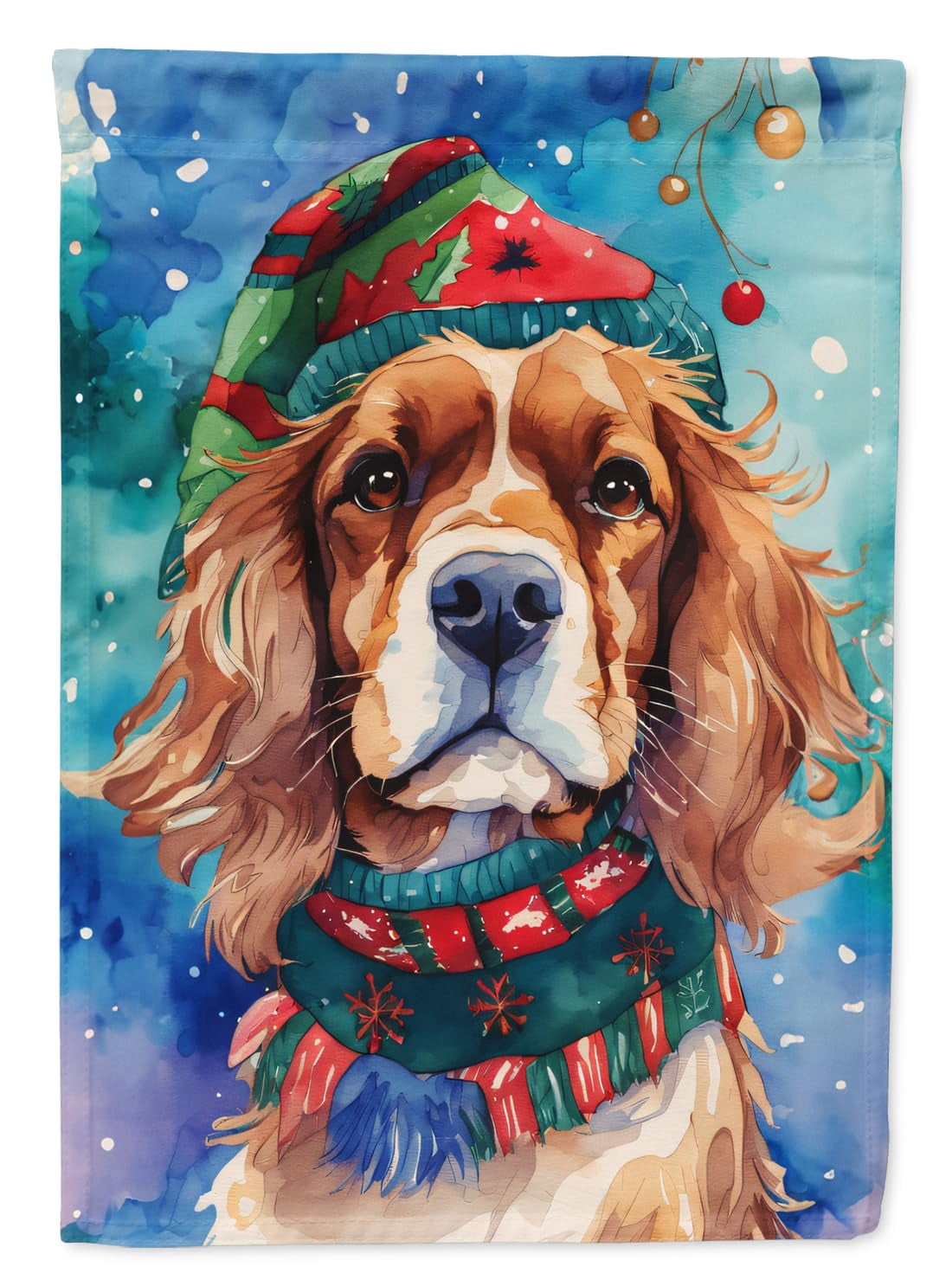 Cavalier Spaniel Christmas Garden Flag 11.25 in x 15.5 in