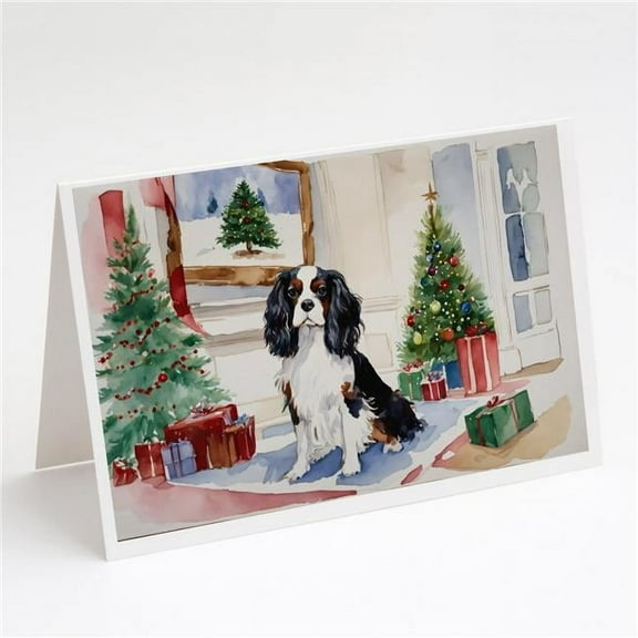 Cavalier Spaniel Christmas Greeting Cards and Envelopes Pack of 8 7 in x 5 in