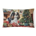 thumbnail image 1 of Cavalier Spaniel Cozy Christmas Throw Pillow, 1 of 4