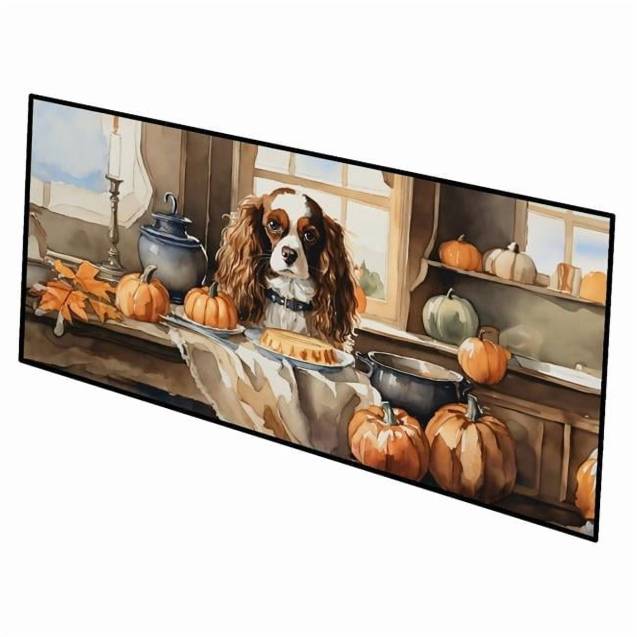 Cavalier Spaniel Fall Kitchen Pumpkins Runner Mat 28x58 58 in x 28 in