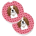 thumbnail image 1 of Cavalier Spaniel Hearts Cup Holder Car Coasters - Set of 2, 1 of 1