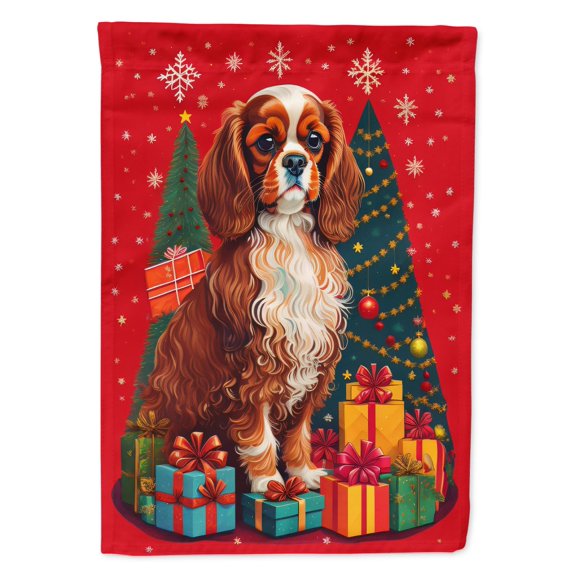 Cavalier Spaniel Holiday Christmas Garden Flag 11.25 in x 15.5 in