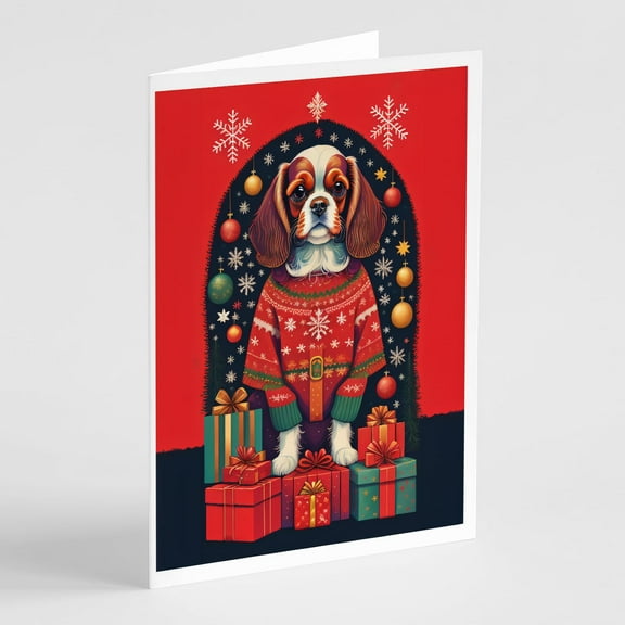 Cavalier Spaniel Holiday Christmas Greeting Cards Pack of 8 7 in x 5 in