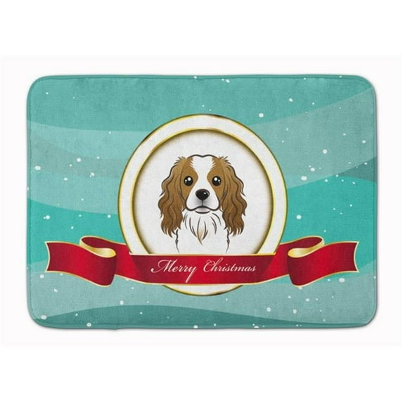 Cavalier Spaniel Merry Christmas Machine Washable Memory Foam Mat