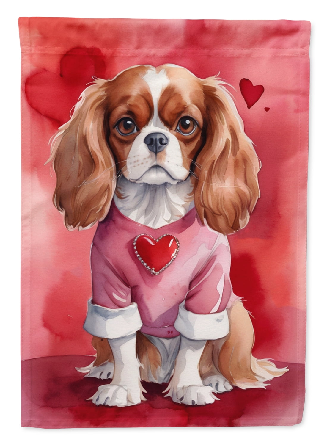 Cavalier Spaniel My Valentine Garden Flag 11.25 in x 15.5 in