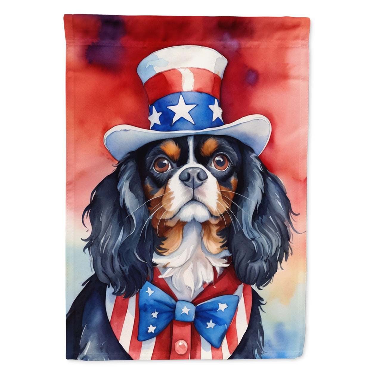Cavalier Spaniel Patriotic American House Flag 28 in x 40 in