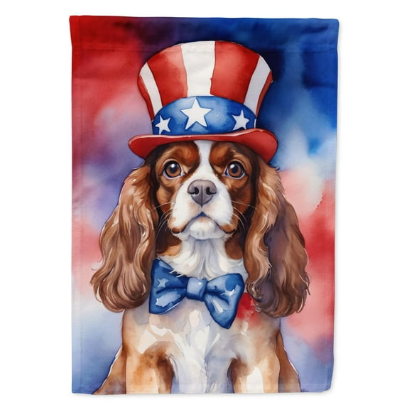 Cavalier Spaniel Patriotic Garden Flag 11.25 in x 15.5 in