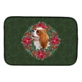 thumbnail image 1 of Cavalier Spaniel Poinsetta Wreath Dish Drying Mat, 1 of 7
