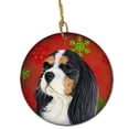 thumbnail image 1 of Cavalier Spaniel Red Snowflake Holiday Christmas Ceramic Ornament, 1 of 1