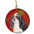thumbnail image 1 of Cavalier Spaniel Red Snowflakes Holiday Christmas Ceramic Ornament, 1 of 1