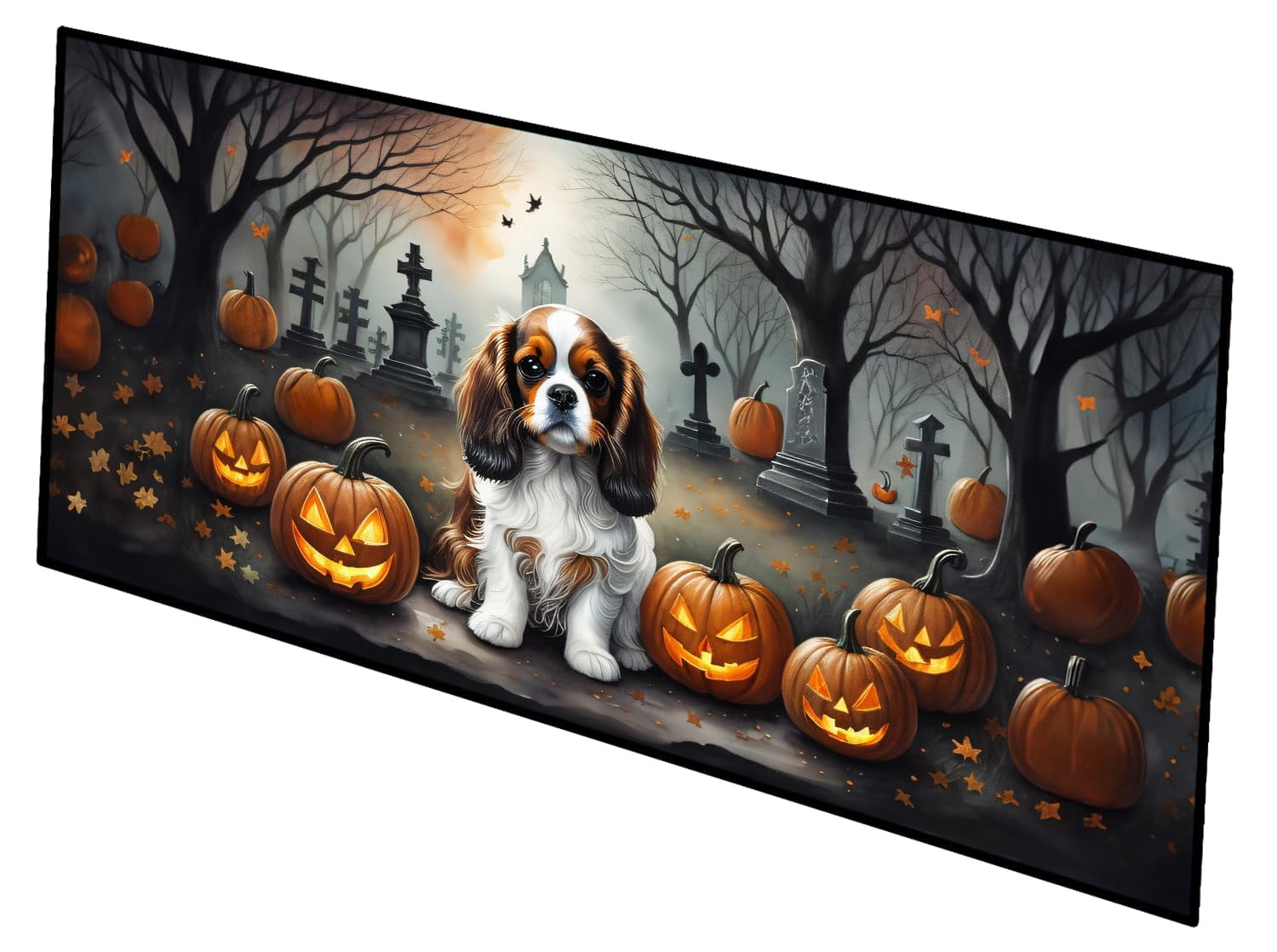 Cavalier Spaniel Spooky Halloween Runner Mat 28x58 58 in x 28 in