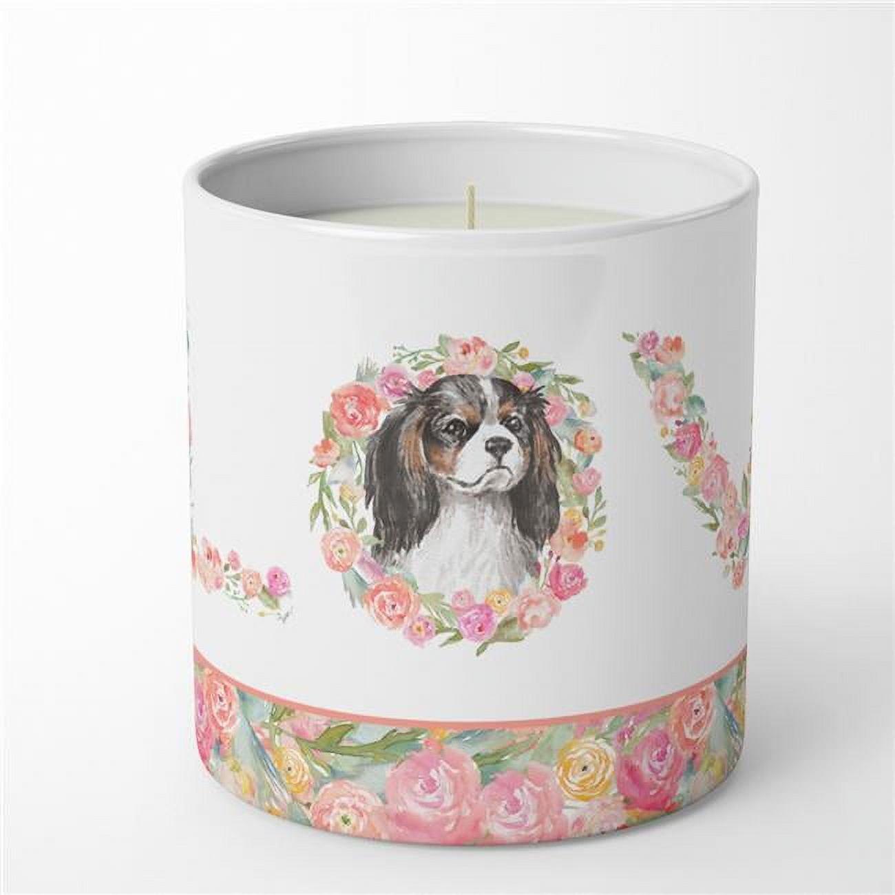 Cavalier Spaniel Tricolor Style 3 LOVE 10 oz Decorative Soy Candle