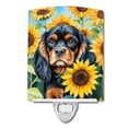 thumbnail image 1 of Cavalier Spaniel in Sunflowers Ceramic Night Light 4 in x 6 in, 1 of 3