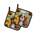 thumbnail image 1 of Cavalier Spaniel in Sunflowers Pair of Pot Holders, 1 of 2