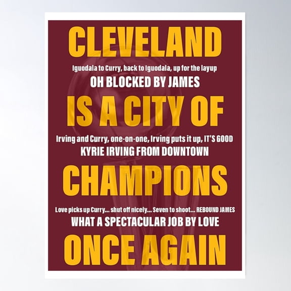 Cavaliers 2016 Championship Commemorative Poster UNFRAMED PAPER POSTER, Home Decor, Vintage Gift, Living Room Dercor