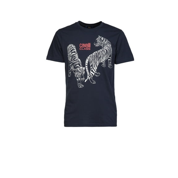 Cavalli Class Blue Cotton Men T-Shirt
