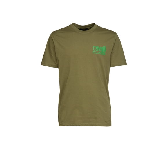 Cavalli Class Green Cotton Men T-Shirt