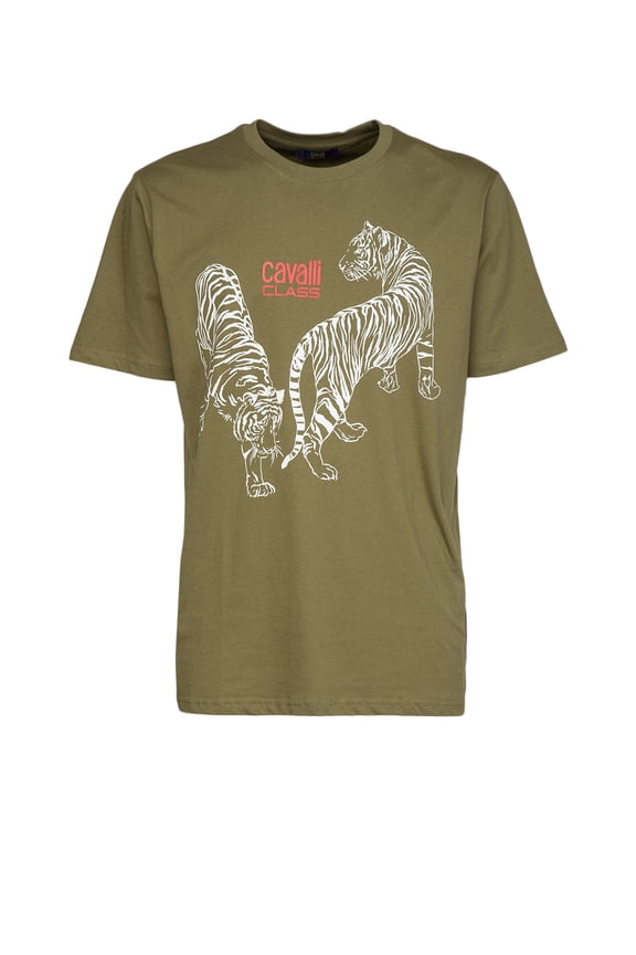 Green Cotton Men T-Shirt