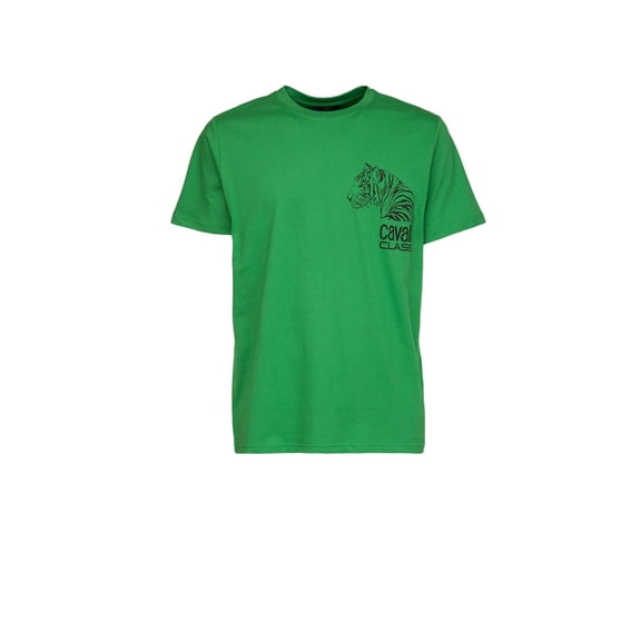 Cavalli Class Green Cotton Men T-Shirt