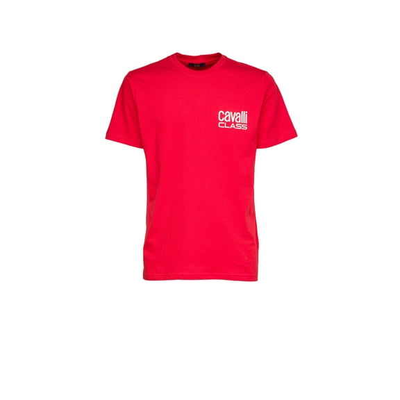 Cavalli Class Red Cotton Men T-Shirt