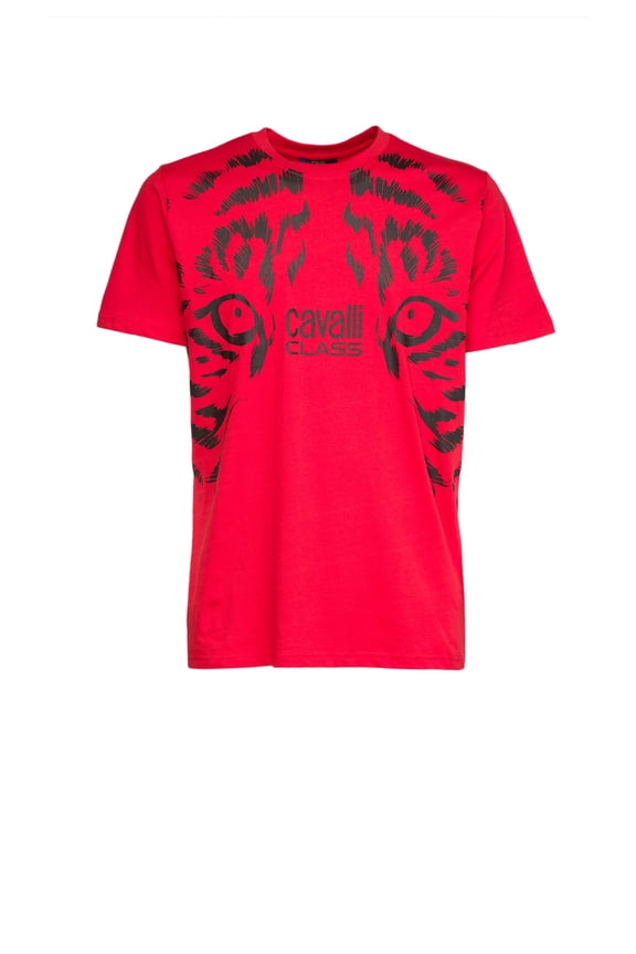 Red Tiger Eyes Print Fashion T-Shirt-M for mens