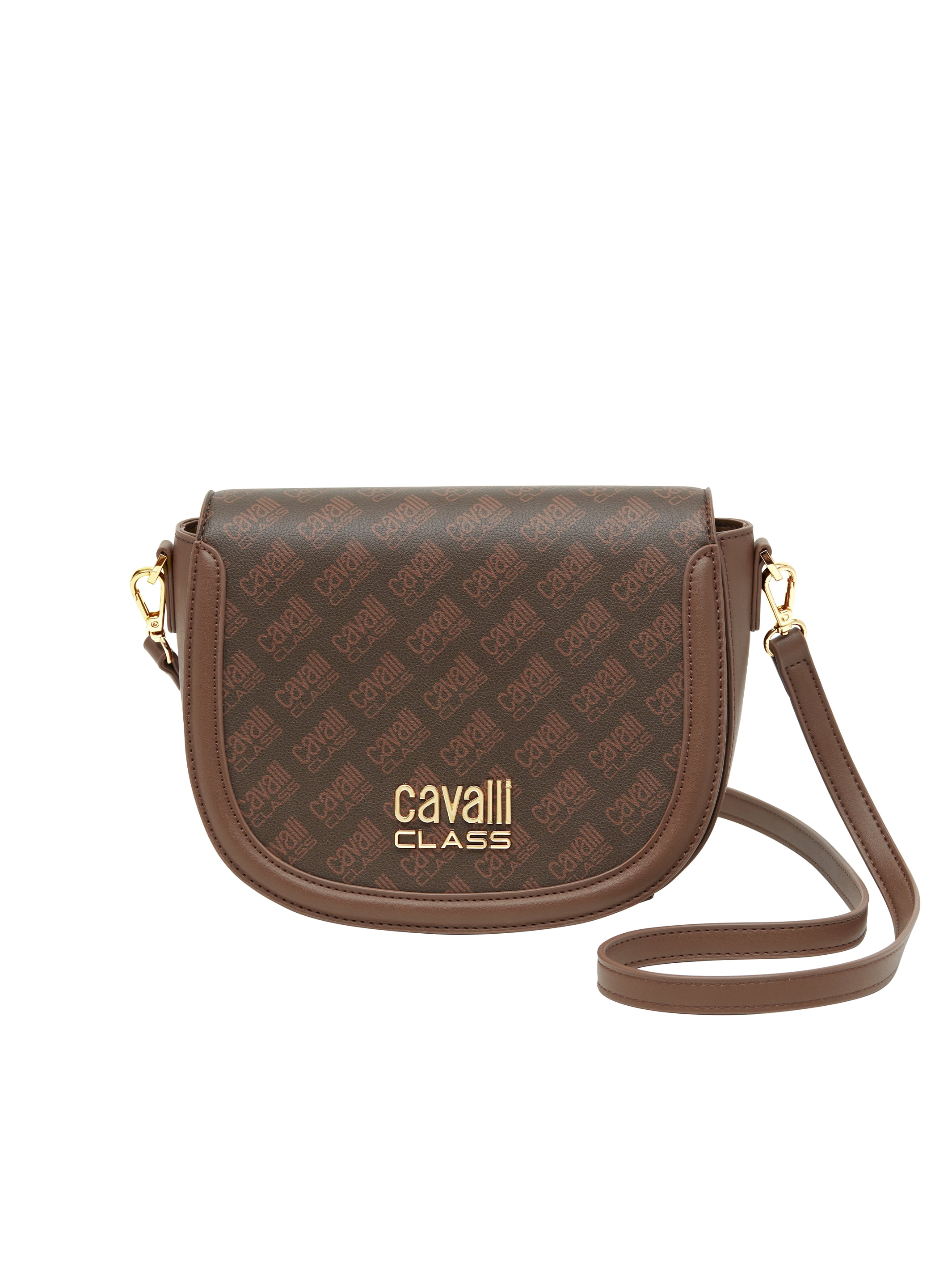 ROBERTO CAVALLI Cavalli Class TORINO Brown Medium Crocco Saddle Crossbody bag for womens
