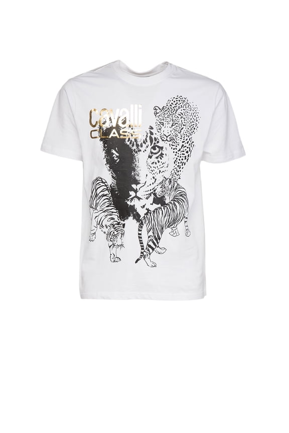 White Tiger Leopard Motif Fashion T-Shirt-XXL for mens