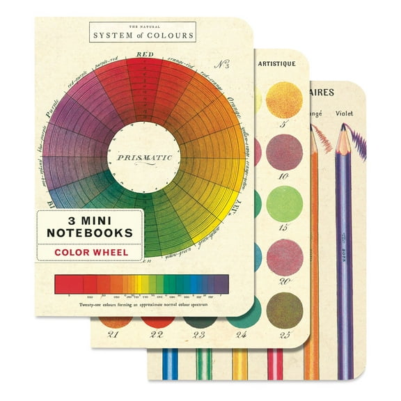 Cavallini Mini Notebooks 3/Pkg-Color Wheel