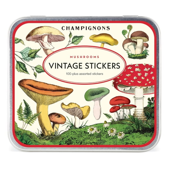 Cavallini Vintage Style Sticker Tin-Mushrooms