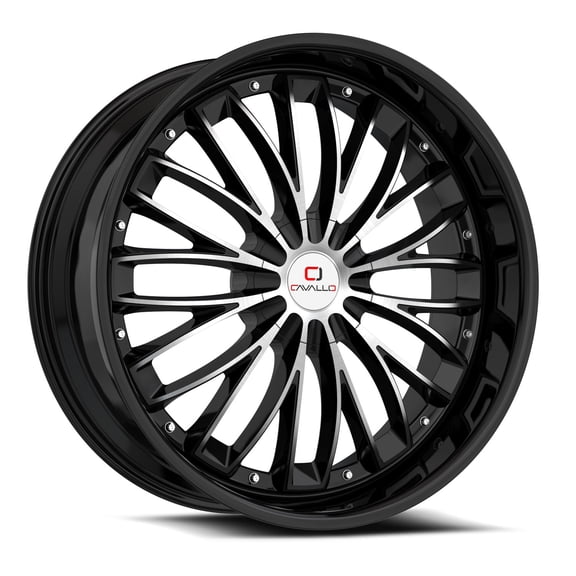 Cavallo CLV-42 22x9.5 5x115 5x120 +15 Cb 74.1 Gloss Black & Machined