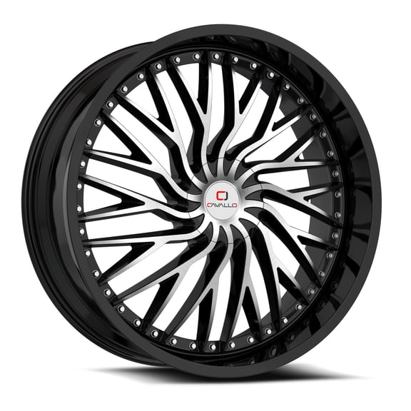 Cavallo CLV-43 22x8.5 5x112 5x114.3 +38 Cb 74.1 Gloss Black & Machined