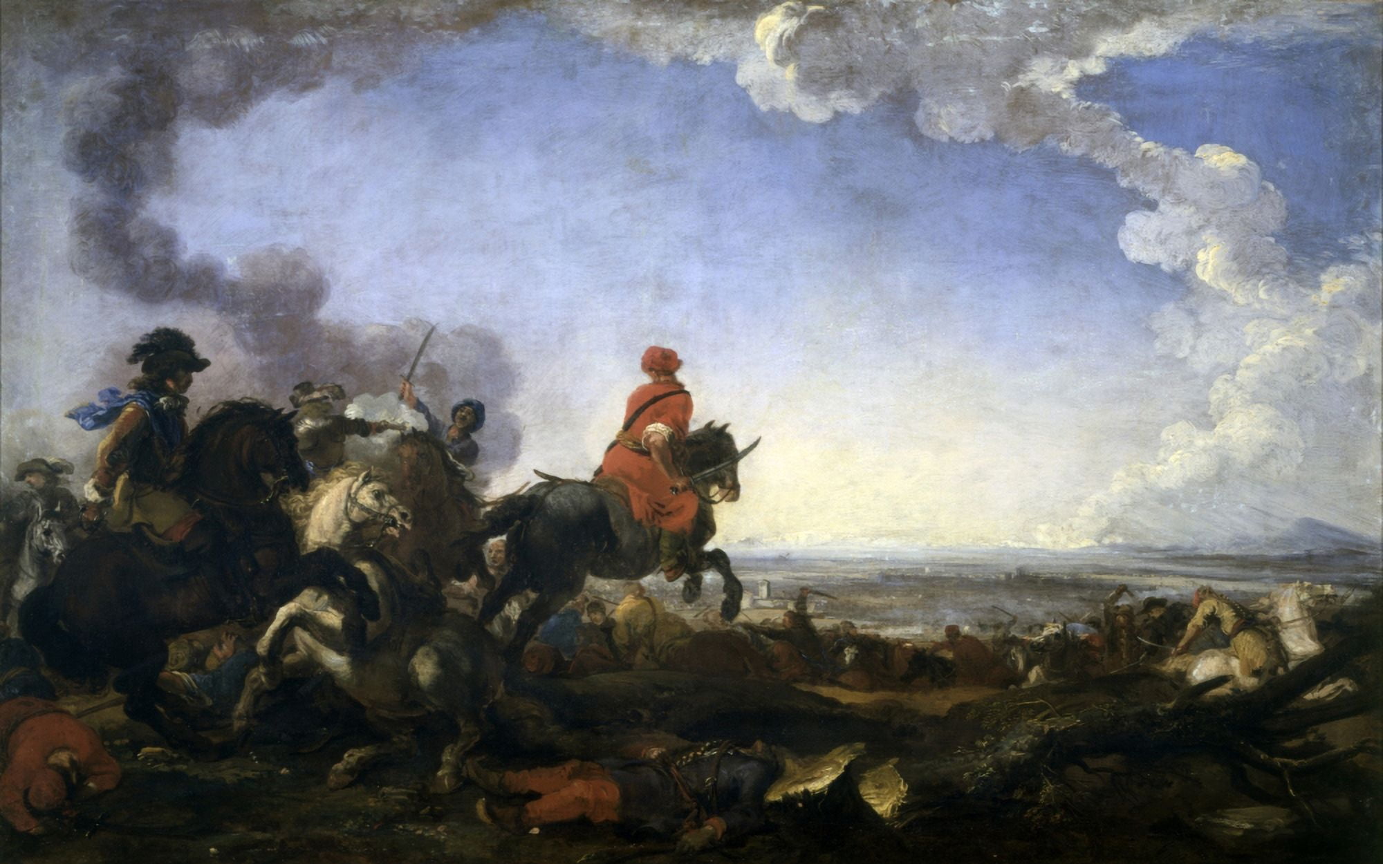 Cavalry Battle Between Turks And Christians Canvas Art - (24 x 18)