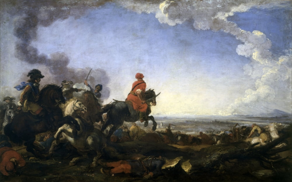 Cavalry Battle Between Turks And Christians Canvas Art -  (36 x 24)