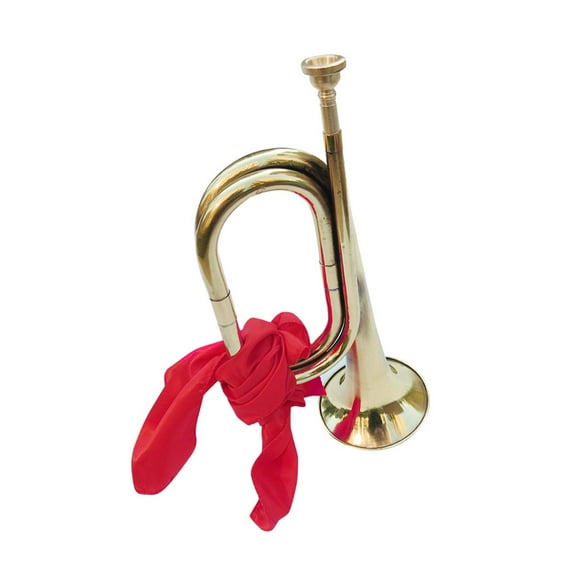 Cavalry Trumpet with Mouthpiece Scout Bugle for Beginner Cavalry Children Aureate