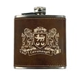 thumbnail image 1 of Cavanaugh Irish Coat of Arms Leather Flask - Rustic Brown, 1 of 1