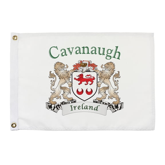 Cavanaugh Irish Coat of Arms Small White Flag - 16"x10.5" inches